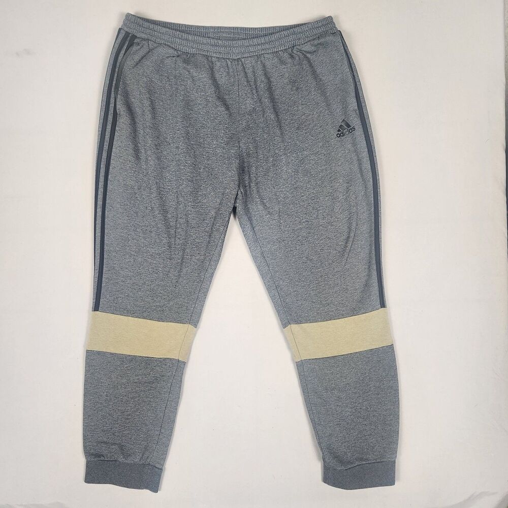 Adidas Jogger Sweatpants Mens 2XL Gray Tapered Athletic Track Pants
